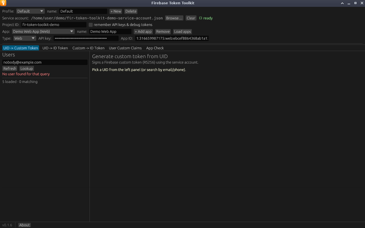 A lookup for nobody@example.com showing “No user found for that query”