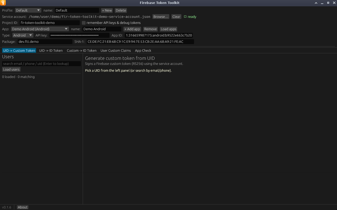 The app rows for an Android app, showing its package name and SHA-1
